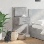 Wall-mounted bedside table with LED lights in concrete gray by , Nightstands - Ref: Foro24-848163, Price: 58,46 €, Discount: %