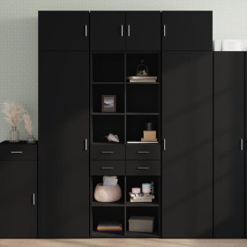 Tall black engineered wood sideboard 70x42.5x185 cm by , Sideboards - Ref: Foro24-3281463, Price: 151,26 €, Discount: %