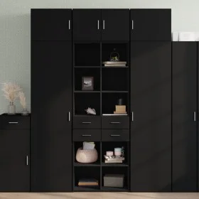 Tall black engineered wood sideboard 70x42.5x185 cm by , Sideboards - Ref: Foro24-3281463, Price: 148,89 €, Discount: %