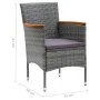Garden dining chairs 4 units gray synthetic rattan by vidaXL, Garden chairs - Ref: Foro24-310567, Price: 270,98 €, Discount: %