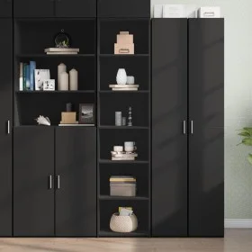 Tall black engineered wood sideboard 45x41x185 cm by , Sideboards - Ref: Foro24-3281674, Price: 102,55 €, Discount: %