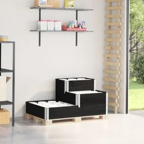 Arriate elevado de 3 niveles madera maciza pino negro 120x80 cm de , Maceteros y jardineras - Ref: Foro24-4010314, Precio: 90...