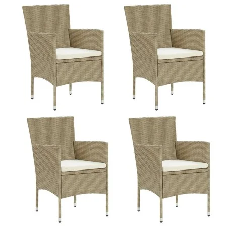 Gartenstühle 4 Einheiten beiges synthetisches Rattan von vidaXL, Gartenstühle - Ref: Foro24-310564, Preis: 249,15 €, Rabatt: %