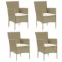 Gartenstühle 4 Einheiten beiges synthetisches Rattan von vidaXL, Gartenstühle - Ref: Foro24-310564, Preis: 249,15 €, Rabatt: %
