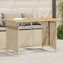 Garden table with beige PE rattan wood surface 110x68x70 cm by , Garden tables - Ref: Foro24-366357, Price: 101,72 €, Discoun...