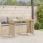 Garden table with beige PE rattan wood surface 110x68x70 cm by , Garden tables - Ref: Foro24-366357, Price: 101,72 €, Discoun...