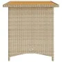 Garden table with beige PE rattan wood surface 110x68x70 cm by , Garden tables - Ref: Foro24-366357, Price: 101,72 €, Discoun...