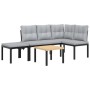 Garden bench cushions 4 pieces steel powder-coated black by , Garden sets - Ref: Foro24-3283652, Price: 316,27 €, Discount: %