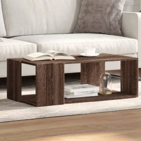 Engineered wood brown oak coffee table 89.5x48x30 cm by , Coffee table - Ref: Foro24-848156, Price: 47,40 €, Discount: %