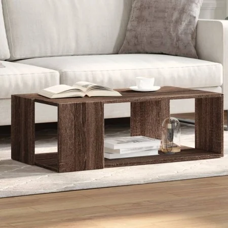 Engineered wood brown oak coffee table 89.5x48x30 cm by , Coffee table - Ref: Foro24-848156, Price: 47,40 €, Discount: %