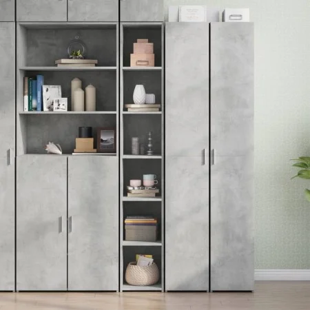 Tall engineered wood sideboard in gray concrete 30x41x185 cm by , Sideboards - Ref: Foro24-846414, Price: 81,64 €, Discount: %