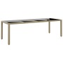 Garden table glass top beige synthetic rattan by vidaXL, Garden tables - Ref: Foro24-310594, Price: 184,34 €, Discount: %