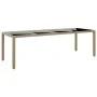 Mesa de jardín superficie de vidrio ratán sintético beige de vidaXL, Mesas de jardín - Ref: Foro24-310594, Precio: 181,62 €, ...