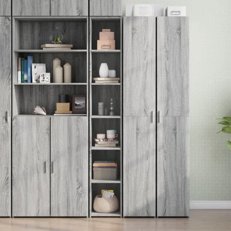Tall Sonoma Gray Engineered Wood Sideboard 30x41x185 cm by , Sideboards - Ref: Foro24-846416, Price: 84,07 €, Discount: %