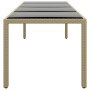 Garden table glass top beige synthetic rattan by vidaXL, Garden tables - Ref: Foro24-310594, Price: 184,34 €, Discount: %