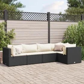 Gartenmöbel-Set 5-teilig mit schwarzen Polstern aus synthetischem Rattan von , Gartensets - Ref: Foro24-3308088, Preis: 408,8...