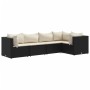 Gartenmöbel-Set 5-teilig mit schwarzen Polstern aus synthetischem Rattan von , Gartensets - Ref: Foro24-3308088, Preis: 432,0...