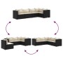 Gartenmöbel-Set 5-teilig mit schwarzen Polstern aus synthetischem Rattan von , Gartensets - Ref: Foro24-3308088, Preis: 432,0...