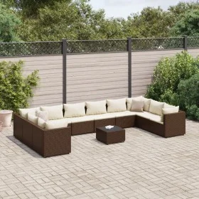 11-piece garden furniture set with brown synthetic rattan cushions by , Garden sets - Ref: Foro24-3308289, Price: 725,64 €, D...