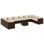 Gartenmöbel-Set 11-teilig mit braunen Polstern aus synthetischem Rattan von , Gartensets - Ref: Foro24-3308289, Preis: 709,35...