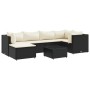 Set de muebles de jardín y cojines 7 pzas ratán sintético negro de , Conjuntos de jardín - Ref: Foro24-3308216, Precio: 483,1...