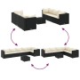 Set de muebles de jardín y cojines 7 pzas ratán sintético negro de , Conjuntos de jardín - Ref: Foro24-3308216, Precio: 483,1...