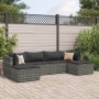 Gartenmöbel-Set 6-teilig mit grauen Polstern aus synthetischem Rattan von , Gartensets - Ref: Foro24-3308242, Preis: 372,72 €...