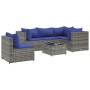 Gartenmöbel-Set 6-teilig mit grauen Polstern aus synthetischem Rattan von , Gartensets - Ref: Foro24-3308167, Preis: 394,42 €...