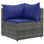 Gartenmöbel-Set 6-teilig mit grauen Polstern aus synthetischem Rattan von , Gartensets - Ref: Foro24-3308167, Preis: 394,42 €...