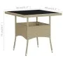 Synthetic rattan and beige glass garden dining table by vidaXL, Garden tables - Ref: Foro24-310551, Price: 132,30 €, Discount: %