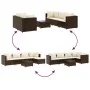 Garden furniture set, 6 pieces, with brown synthetic rattan cushions. by , Garden sets - Ref: Foro24-3308017, Price: 429,54 €...