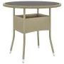 Mesa de jardín vidrio templado ratán sintético beige Ø80x75 cm by vidaXL, Garden tables - Ref: Foro24-310607, Price: 103,06 €...