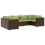 Garden furniture set, 6 pieces, with brown synthetic rattan cushions. by , Garden sets - Ref: Foro24-3308254, Price: 440,36 €...