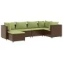 Set muebles de jardín 6 piezas y cojines ratán sintético marrón de , Conjuntos de jardín - Ref: Foro24-3308214, Precio: 457,4...
