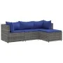 Gartenmöbel-Set 4-teilig mit grauen Polstern aus synthetischem Rattan von , Gartensets - Ref: Foro24-3308055, Preis: 236,30 €...