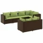 Gartenmöbel-Set, 7-teilig, mit braunen Polstern aus synthetischem Rattan. von , Gartensets - Ref: Foro24-3308190, Preis: 528,...
