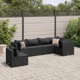 Garden furniture set, 6 pieces, with black synthetic rattan cushions. by , Garden sets - Ref: Foro24-3308171, Price: 486,65 €...