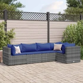 5-piece garden furniture set with gray synthetic rattan cushions by , Garden sets - Ref: Foro24-3308095, Price: 338,24 €, Dis...