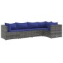 Gartenmöbel-Set 5-teilig mit grauen Polstern aus synthetischem Rattan von , Gartensets - Ref: Foro24-3308095, Preis: 341,53 €...