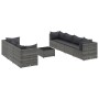 Garden furniture set 8 pieces and gray synthetic rattan cushions by , Garden sets - Ref: Foro24-3308034, Price: 557,21 €, Dis...