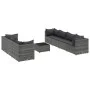 Garden furniture set 8 pieces and gray synthetic rattan cushions by , Garden sets - Ref: Foro24-3308034, Price: 532,93 €, Dis...