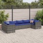 7-piece garden furniture set with gray synthetic rattan cushions by , Garden sets - Ref: Foro24-3308263, Price: 493,91 €, Dis...