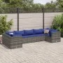 Gartenmöbel-Set 7-teilig und Kissen aus grauem Kunst-Rattan von , Gartensets - Ref: Foro24-3308263, Preis: 463,54 €, Rabatt: %