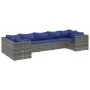 7-piece garden furniture set with gray synthetic rattan cushions by , Garden sets - Ref: Foro24-3308263, Price: 463,54 €, Dis...