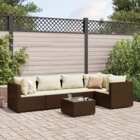 Gartenmöbel-Set, 6-teilig, mit braunen Kunststoff-Rattan-Kissen. von , Gartensets - Ref: Foro24-3308097, Preis: 450,91 €, Rab...