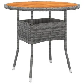 Garden table acacia wood and gray synthetic rattan Ø80x75 cm by vidaXL, Garden tables - Ref: Foro24-310609, Price: 77,00 €, D...