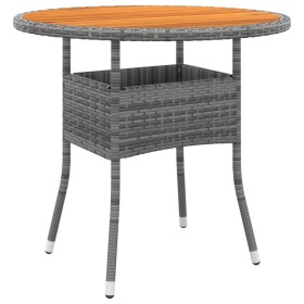 Gartentisch aus Akazienholz und grauem synthetischem Rattan Ø80x75 cm von vidaXL, Gartentische - Ref: Foro24-310609, Preis: 8...