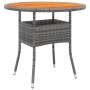 Garden table acacia wood and gray synthetic rattan Ø80x75 cm by vidaXL, Garden tables - Ref: Foro24-310609, Price: 81,48 €, D...