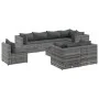 Gartenmöbel-Set 9-teilig mit grauen Polstern aus synthetischem Rattan von , Gartensets - Ref: Foro24-3308202, Preis: 603,96 €...