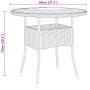 Garden table acacia wood and gray synthetic rattan Ø80x75 cm by vidaXL, Garden tables - Ref: Foro24-310609, Price: 81,48 €, D...